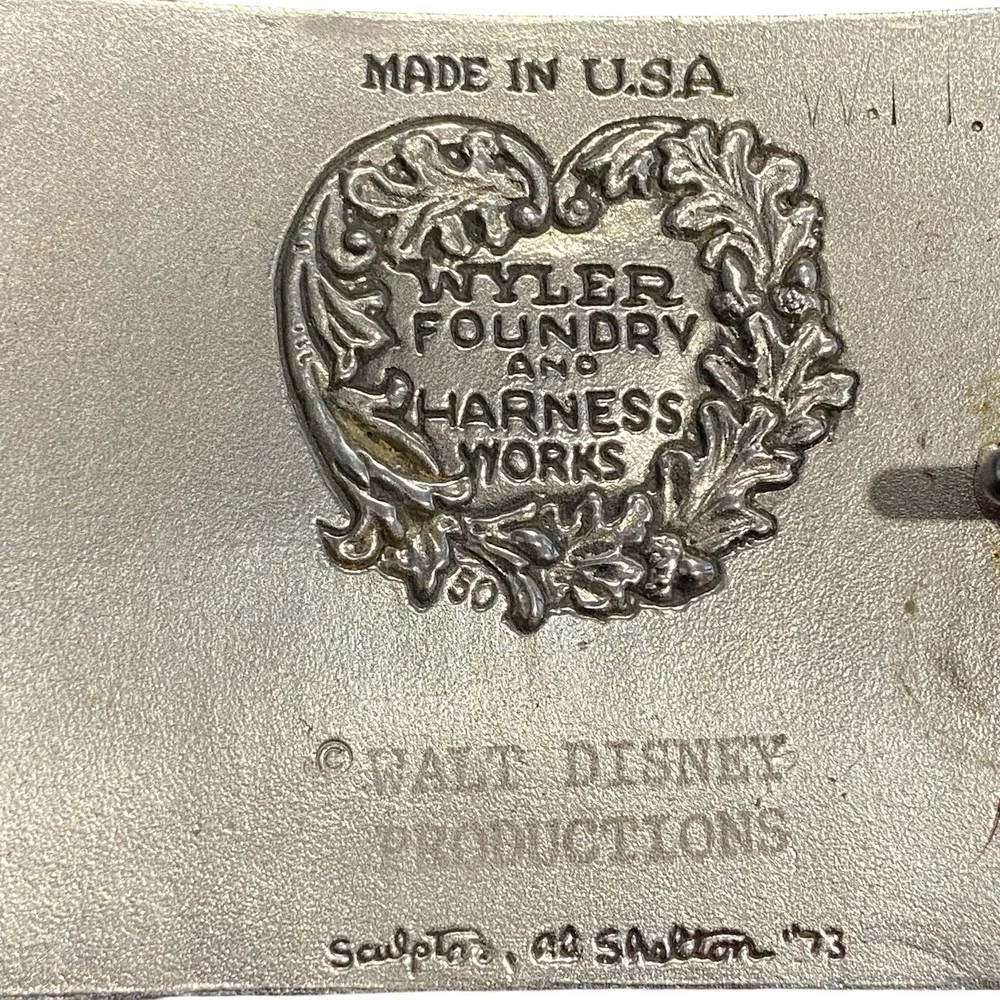 Vintage 1973 Disney Mickey Mouse Belt Buckle Al Shelton‎ Wyler Foundry USA